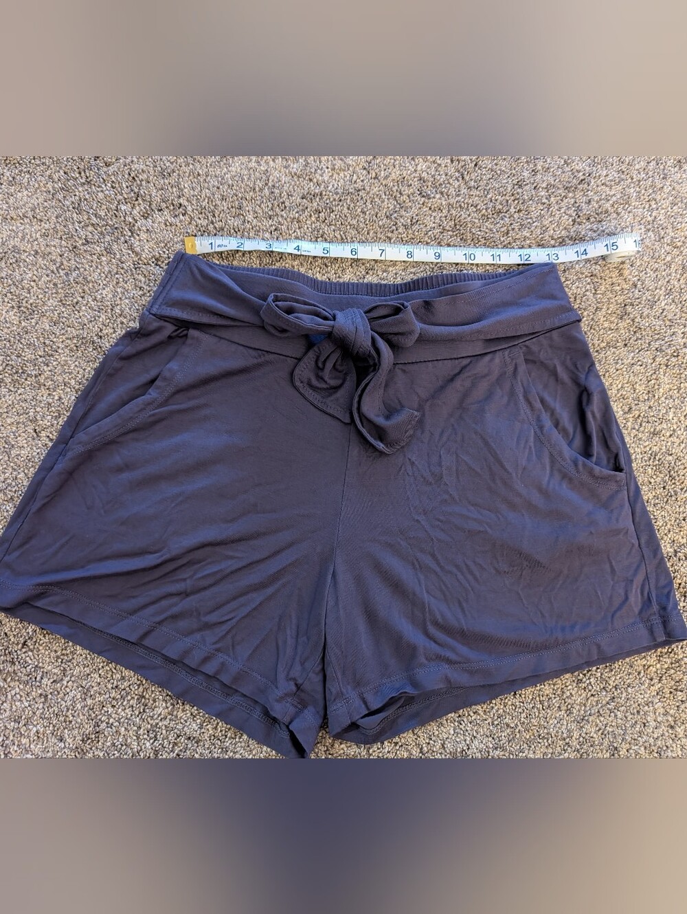Women’s Gaiam Soft Tie-Waist Shorts in Navy Size Small